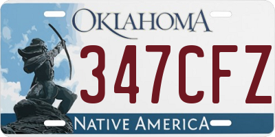 OK license plate 347CFZ