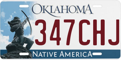 OK license plate 347CHJ