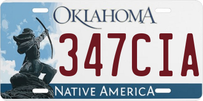 OK license plate 347CIA