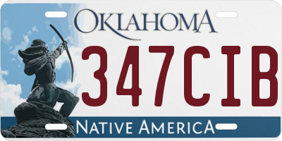 OK license plate 347CIB