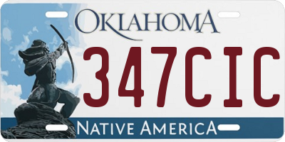 OK license plate 347CIC