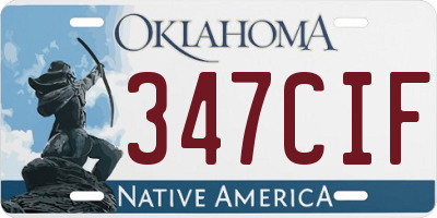 OK license plate 347CIF