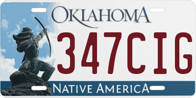 OK license plate 347CIG