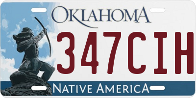 OK license plate 347CIH