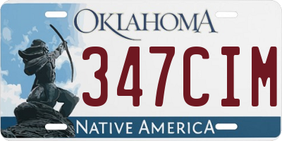 OK license plate 347CIM