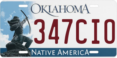 OK license plate 347CIO