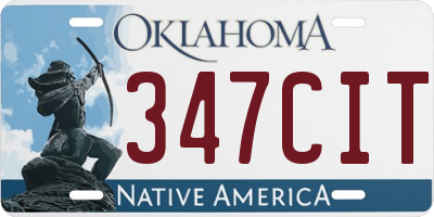 OK license plate 347CIT