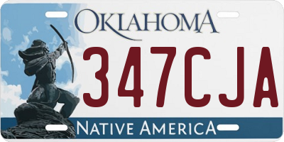 OK license plate 347CJA