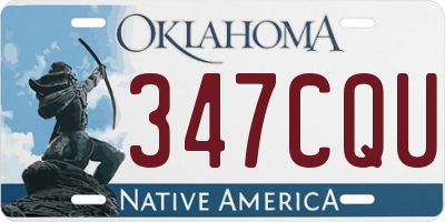 OK license plate 347CQU
