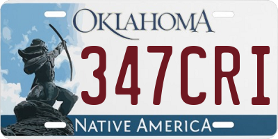 OK license plate 347CRI