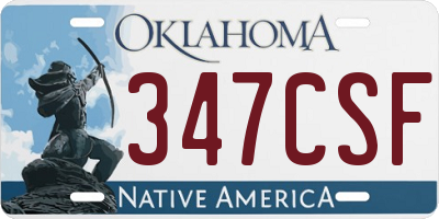 OK license plate 347CSF