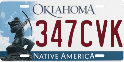 OK license plate 347CVK