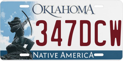 OK license plate 347DCW