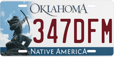 OK license plate 347DFM