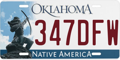 OK license plate 347DFW