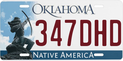 OK license plate 347DHD