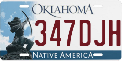 OK license plate 347DJH