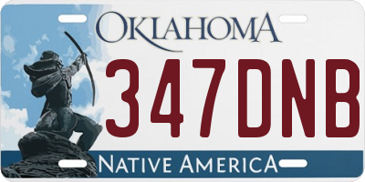 OK license plate 347DNB