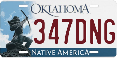 OK license plate 347DNG