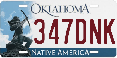 OK license plate 347DNK