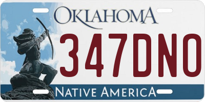 OK license plate 347DNO