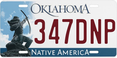 OK license plate 347DNP