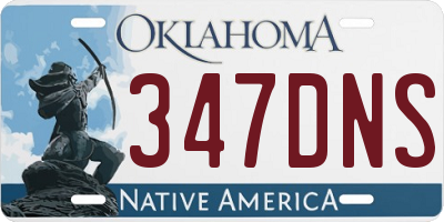 OK license plate 347DNS