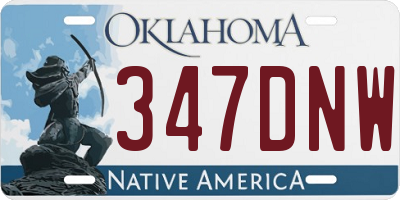 OK license plate 347DNW