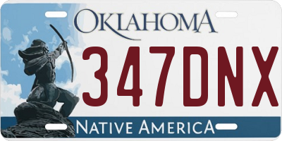 OK license plate 347DNX