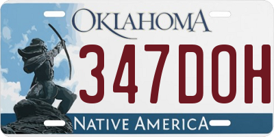 OK license plate 347DOH