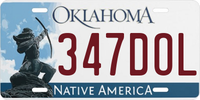 OK license plate 347DOL