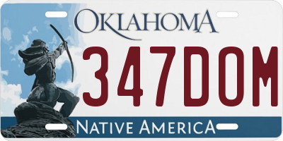 OK license plate 347DOM