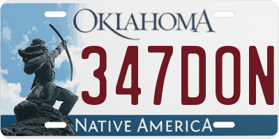 OK license plate 347DON