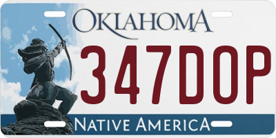 OK license plate 347DOP