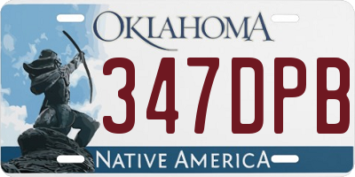 OK license plate 347DPB
