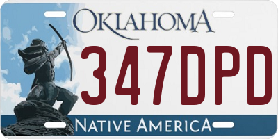 OK license plate 347DPD