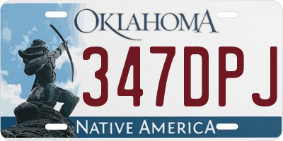 OK license plate 347DPJ