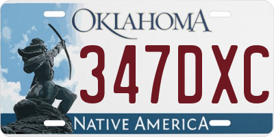 OK license plate 347DXC