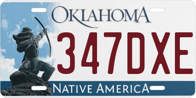 OK license plate 347DXE