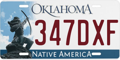 OK license plate 347DXF