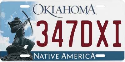 OK license plate 347DXI