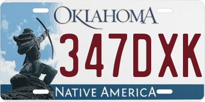 OK license plate 347DXK