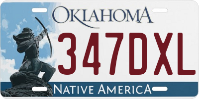 OK license plate 347DXL