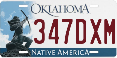 OK license plate 347DXM