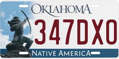 OK license plate 347DXO