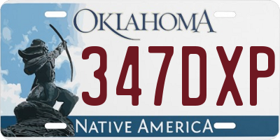 OK license plate 347DXP