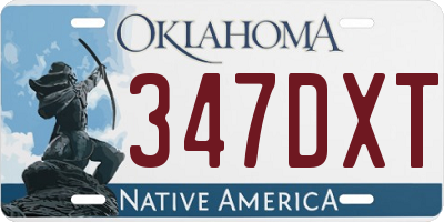 OK license plate 347DXT