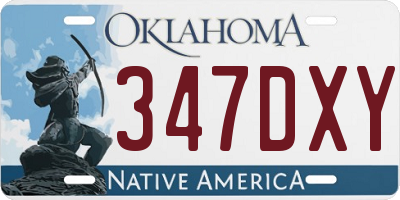 OK license plate 347DXY