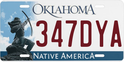 OK license plate 347DYA