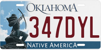 OK license plate 347DYL